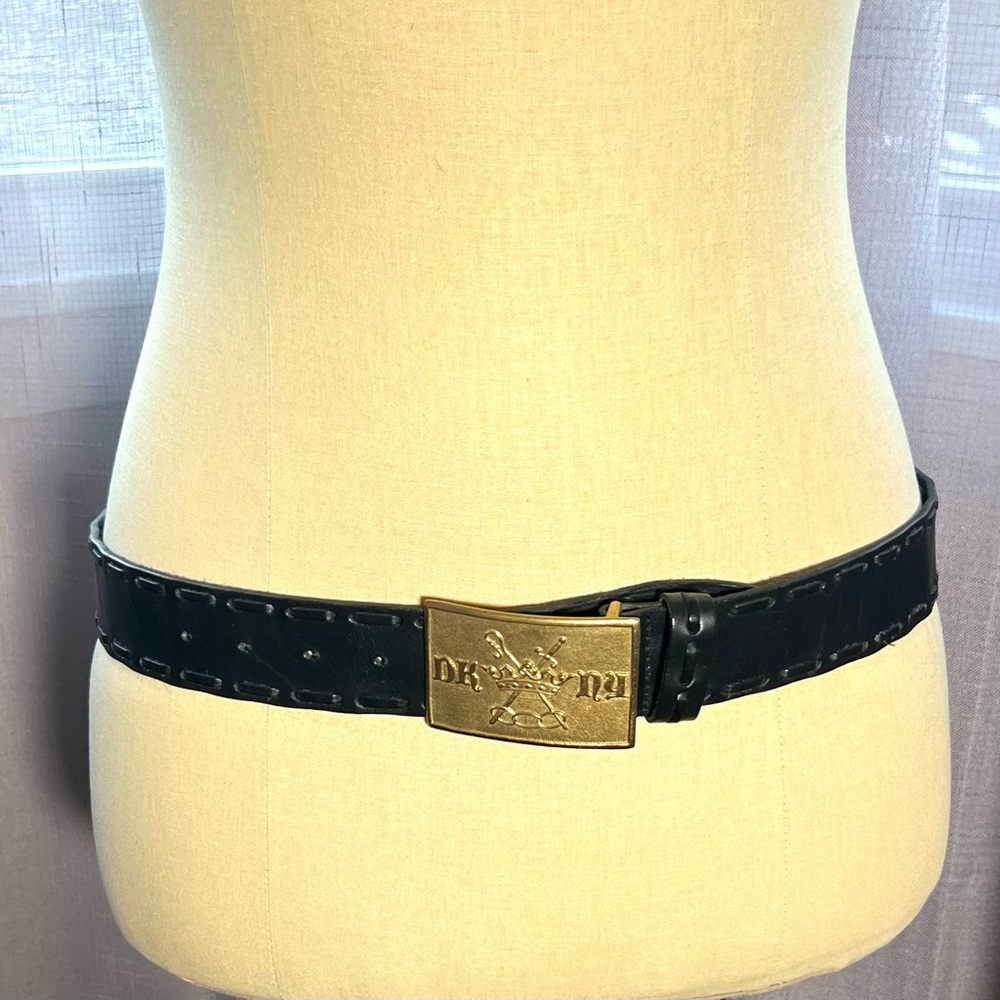 DKNY Vintage Western Lace Style Leather Belt Size L Good Condition